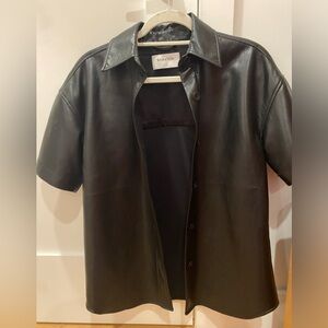 Babaton leather short-sleeve jacket. Not sold by Aritzia anymore